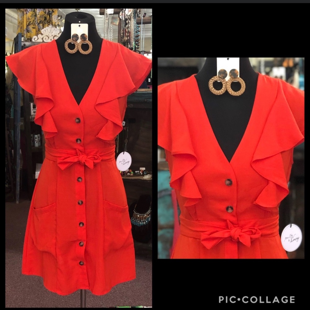 Milk and Honey Bright Red Dress